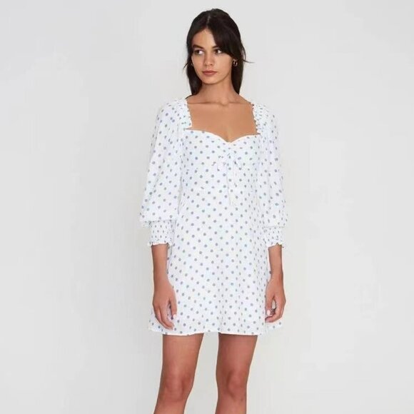 Faithfull the Brand Arianne Mini Dress Maurice Dot Print Size XXL NWT - Picture 2 of 4